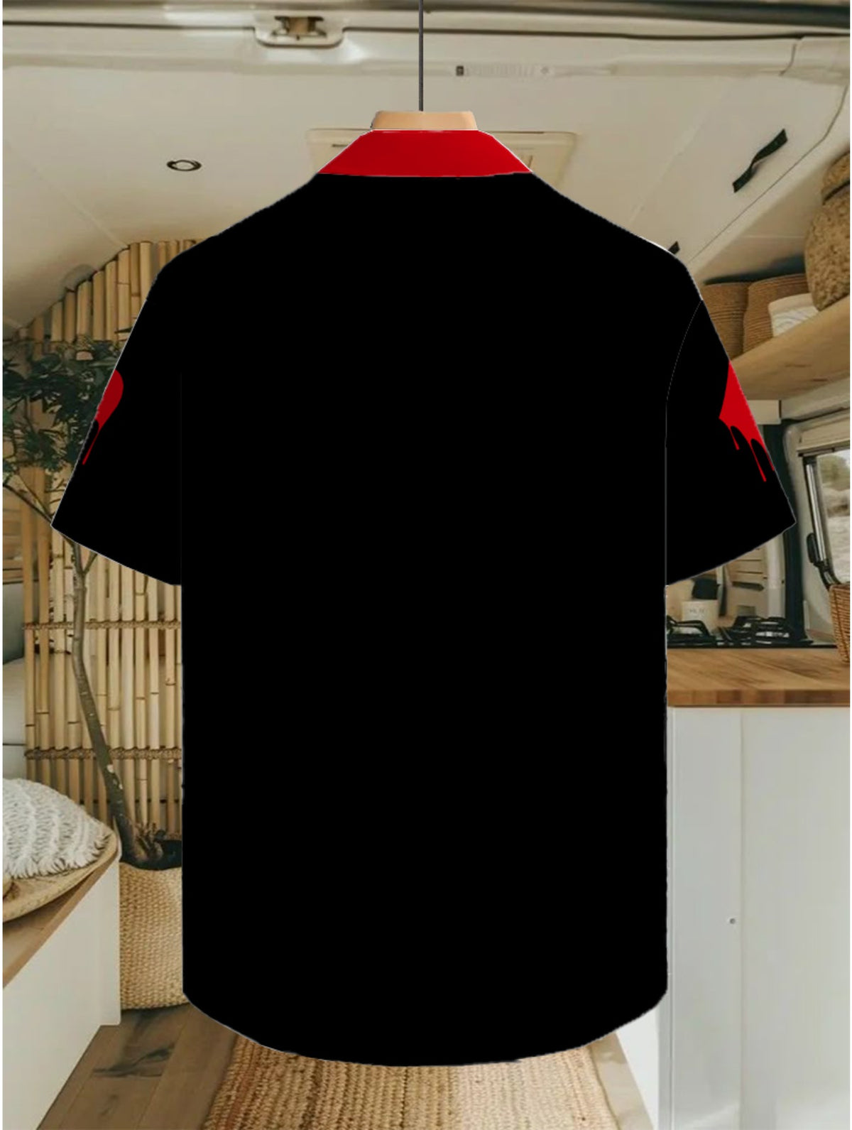 Men's Casual Anime Shirt with Hawaiian-Style Playing Card Cartoon Print, Regular Fit with Lapel Collar, Outdoor Travel Apparel