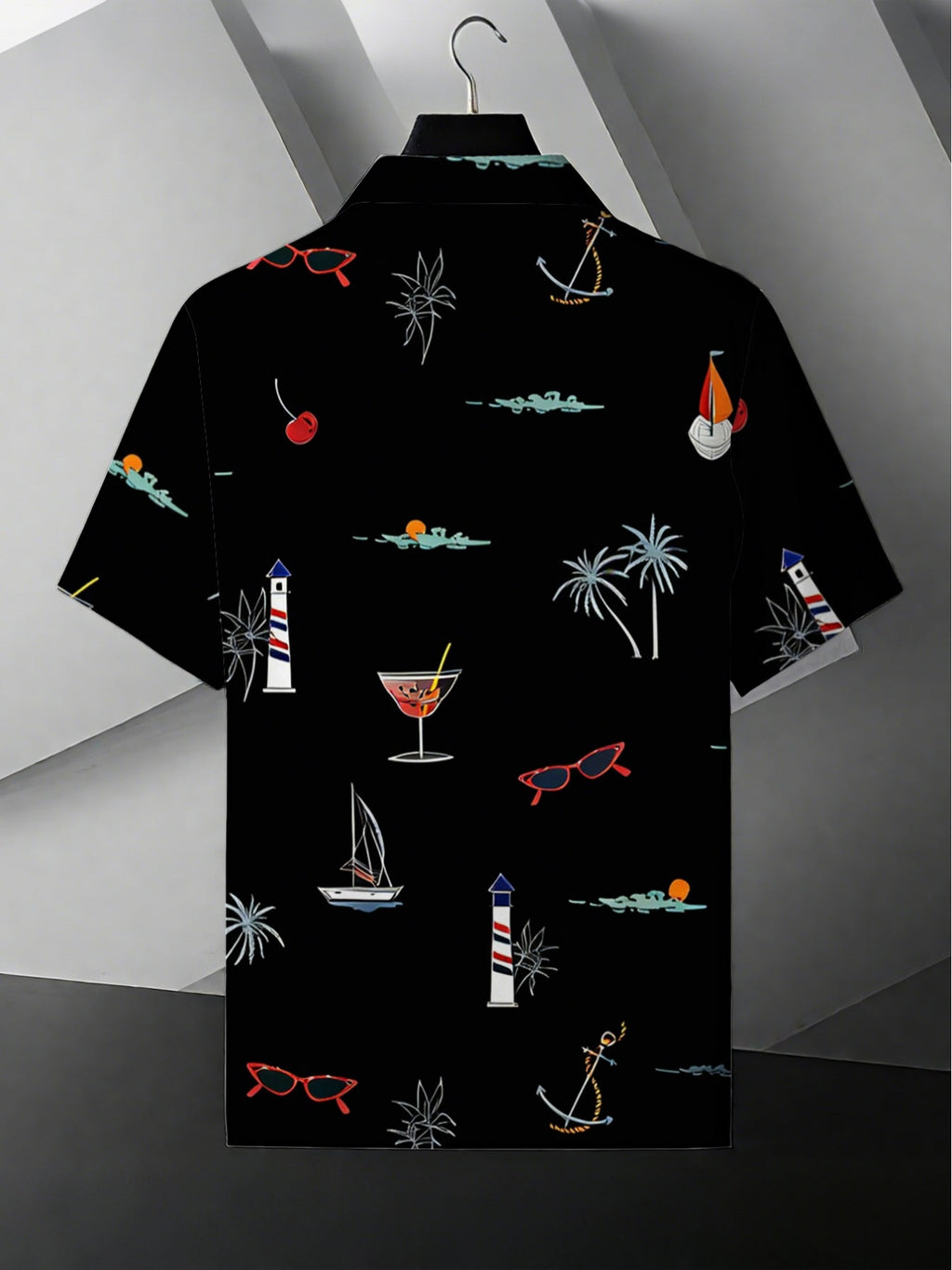 Men's Short-Sleeve Vintage Shirt, Casual and Comfortable, Trendy Summer Beach Style, Versatile for Daily Wear and Outdoor Activities