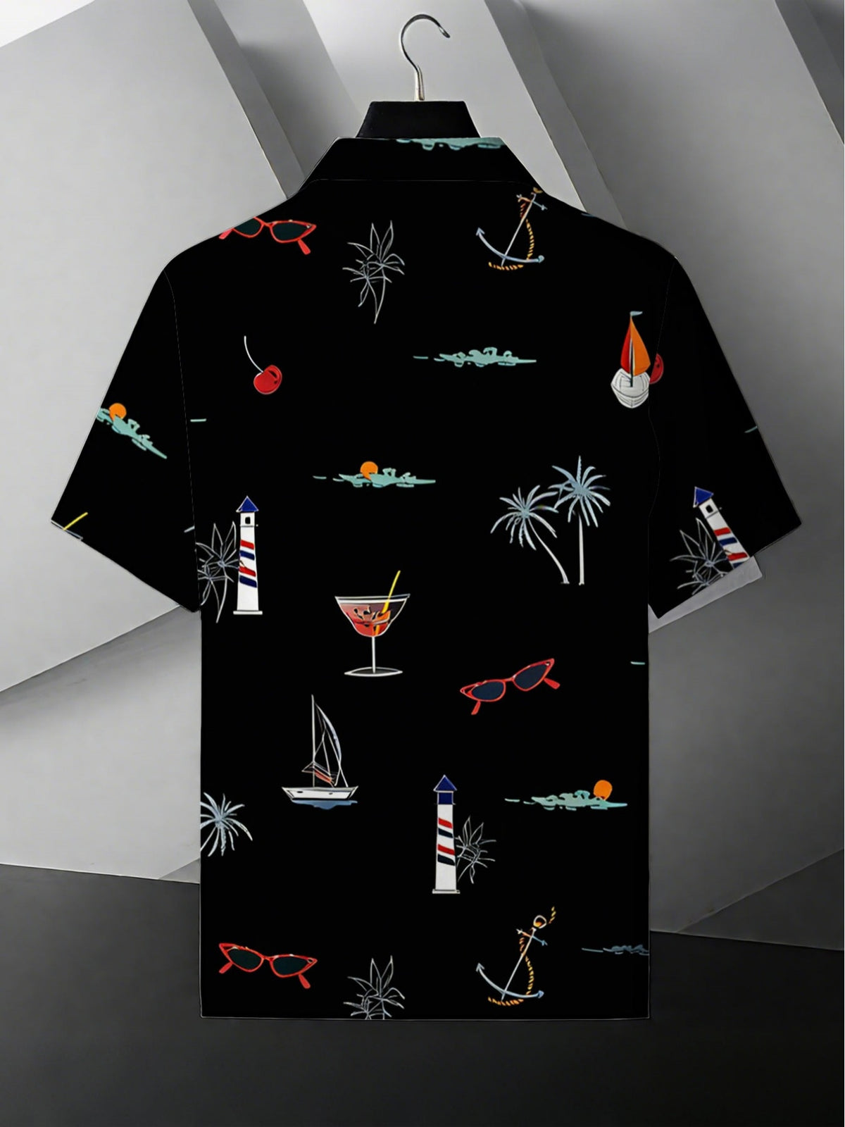 Men's Short-Sleeve Vintage Shirt, Casual and Comfortable, Trendy Summer Beach Style, Versatile for Daily Wear and Outdoor Activities