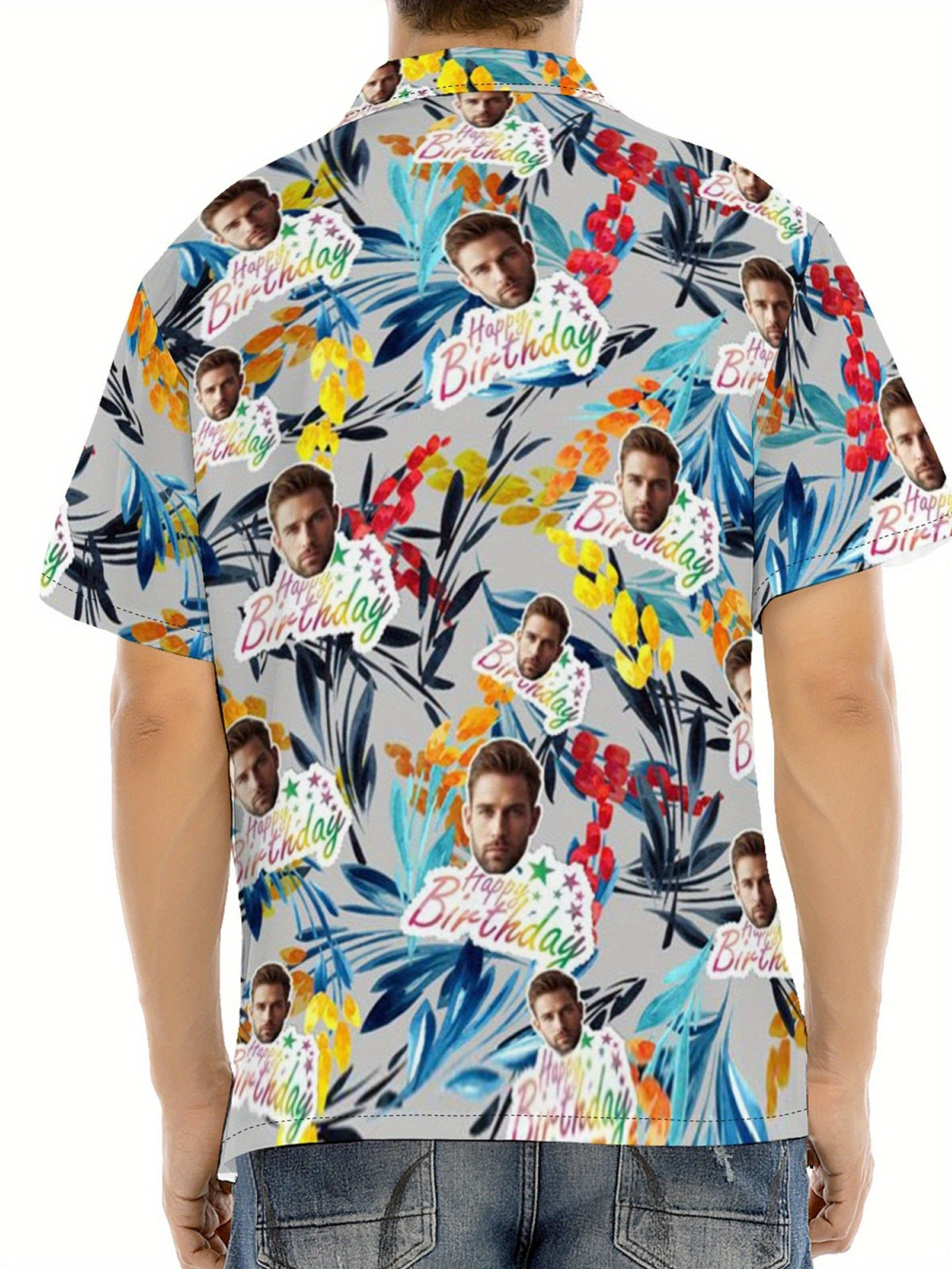 Custom Face Hawaiian Shirts For Men | Personalized Summer Button Up Shirts With Portrait Pattern, Casual Style, Regular Fit, Ideal For Birthday, Anniversary, Vacation Gifts
