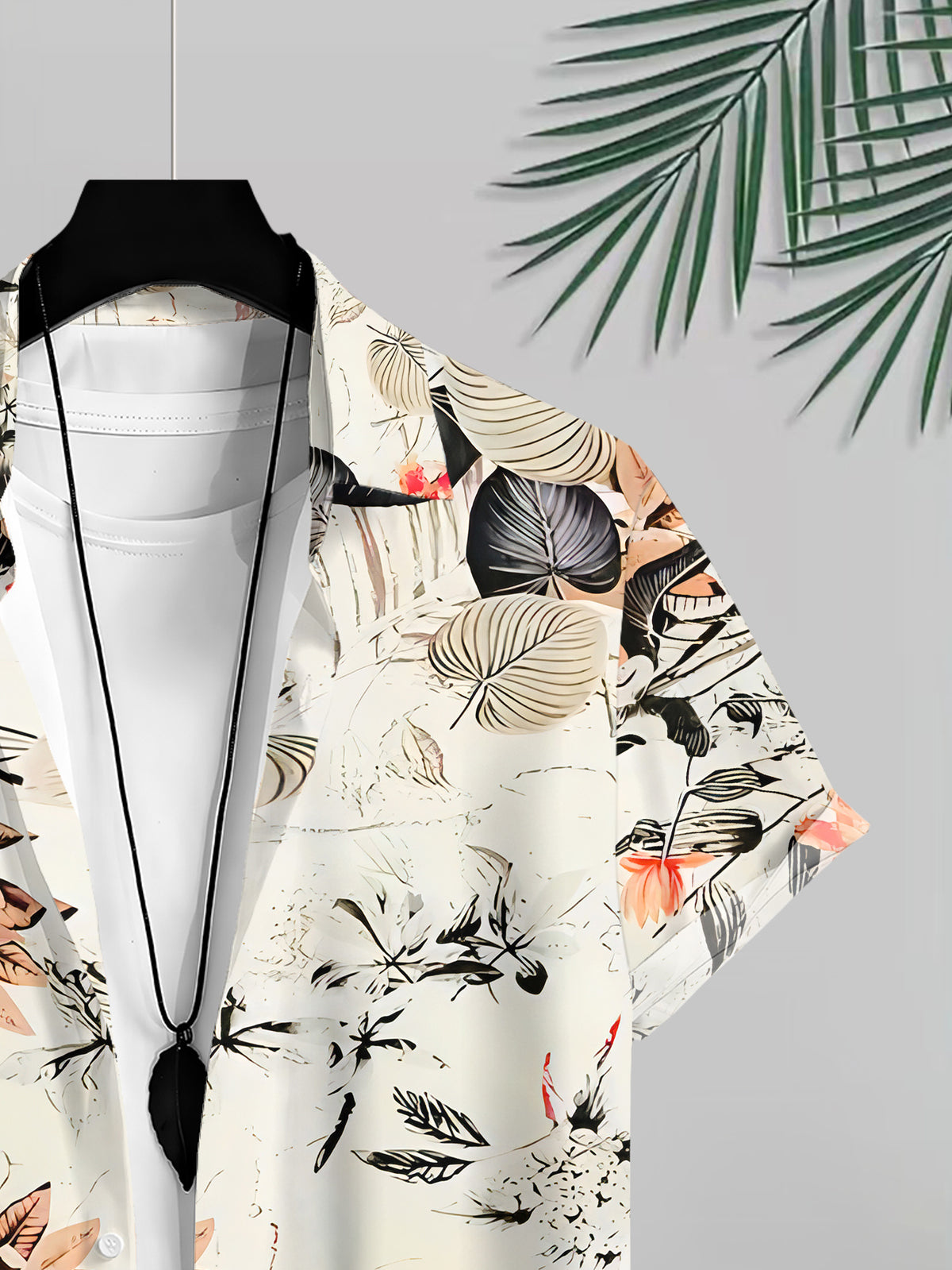 Tropical Floral Pattern Men'S Casual Shirt Summer Vibrant Leaves And Flowers Design