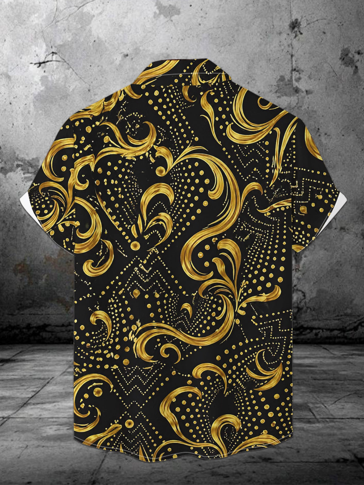 Men'S Fashionable Digital Print Short Sleeve Shirt, New Summer Trendy Casual Loose Fit Turn- Collar Top