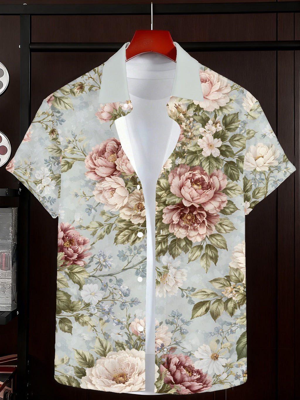 Men's Patterned Printed Short-Sleeve Casual Shirt Men's Everyday Casual Short-Sleeve Shirt