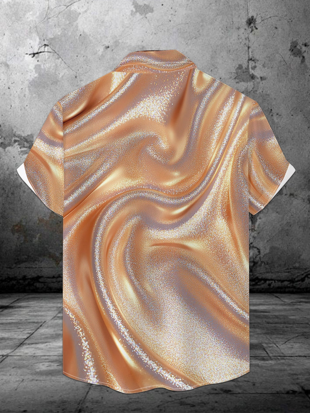 Men's Digital Print Short Sleeve Shirt Trendy Fashion Casual  Top