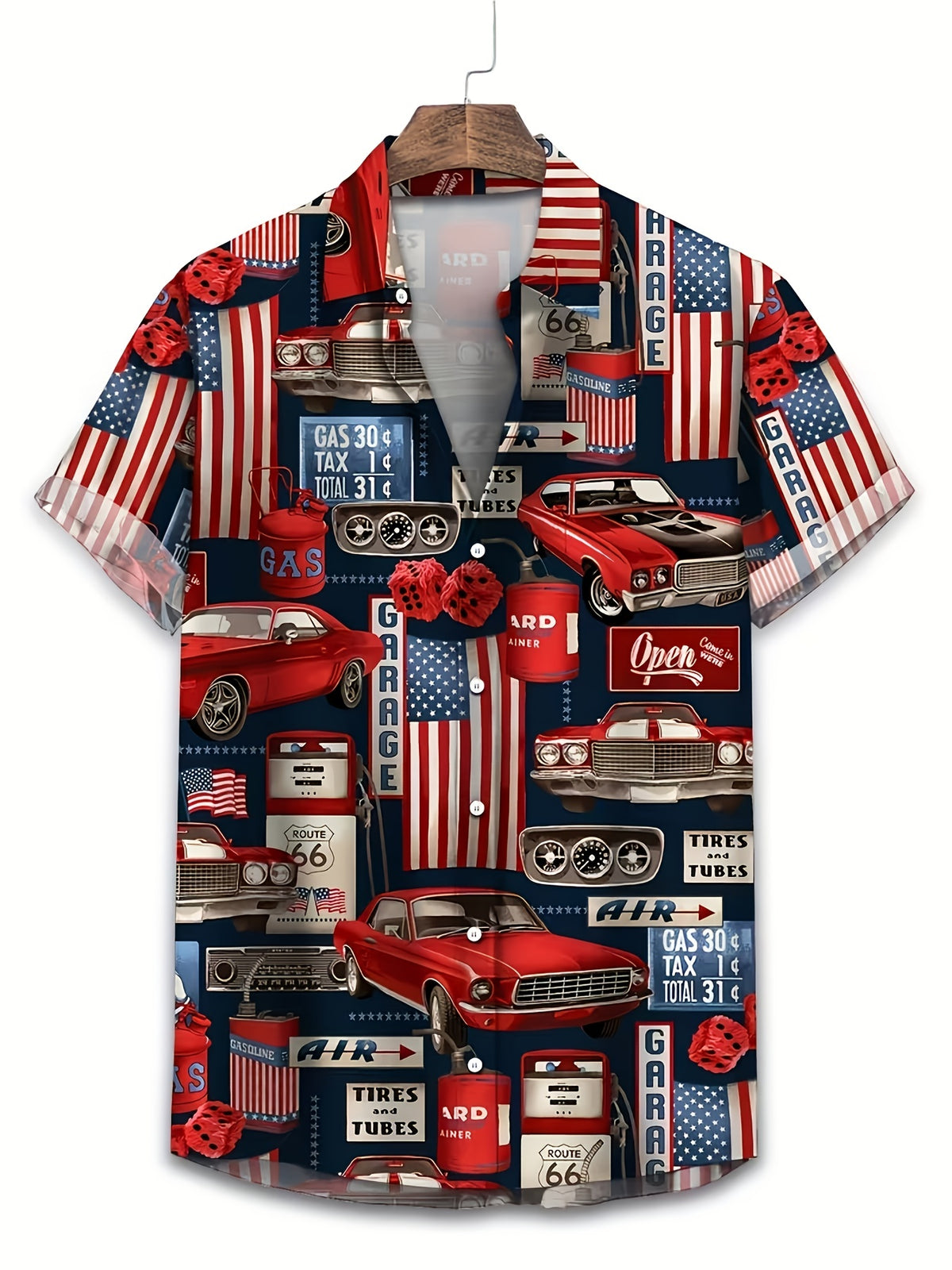 Men's Hawaiian Shirt Short Sleeve Button- Collar Shirt with Hawaiian Print Suitable for Beach Outings, Sports & Casual Wear - Loose Fit Button-Front Placket Hawaiian Themed Style for Vacations and Everyday Use